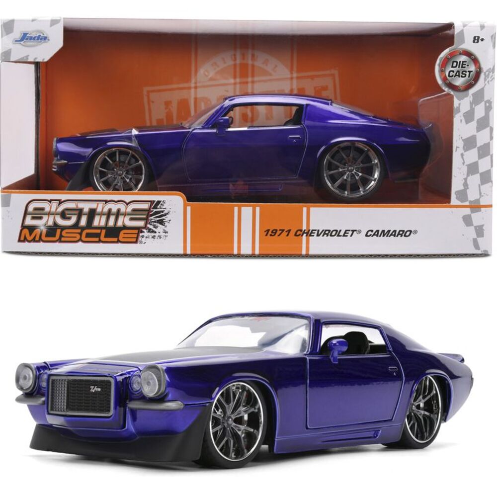 Big Time Muscle - 1:24 1971 Chevy Camaro Z28 Purple Die-Cast Car COLLECTIBLES